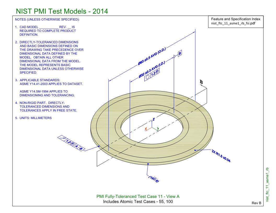PMI (NIST FTC-11): Semantic PMI Representation / Tessellated PMI Presentation
